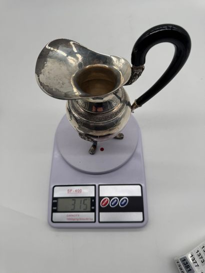 Empire-style 800 silver tripod milk jug,...