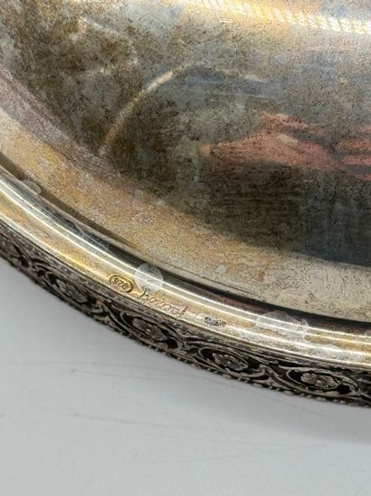 925 silver pedestal bowl decorated with winged...