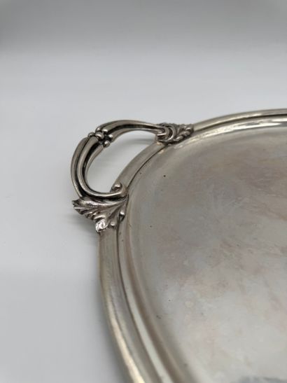 Large silver 800 serving tray with handles...