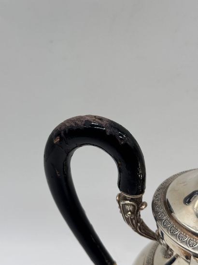 Empire-style 800 silver tripod coffee pot,...