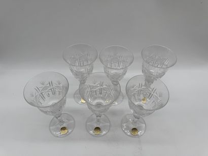 Set of six Bohemian cut crystal wine glasses
Set...