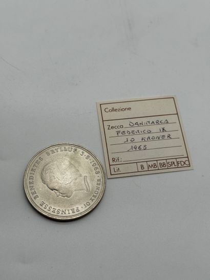 Denmark 10 Kroner 1968 Frederick IX / Princess...