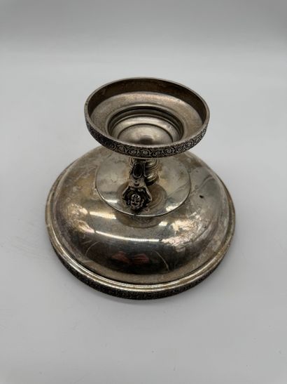 925 silver pedestal bowl decorated with winged...