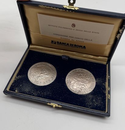 Set of two silver numismatic refrappes Banca...