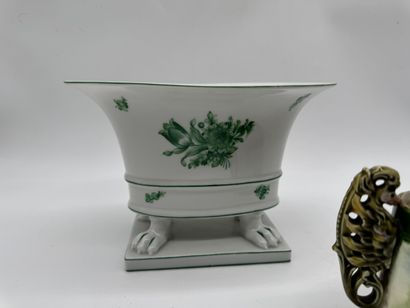 Set of two decorative ceramic and porcelain...