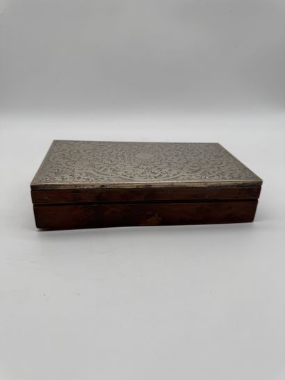 Rectangular cigar or cigar box in stained...
