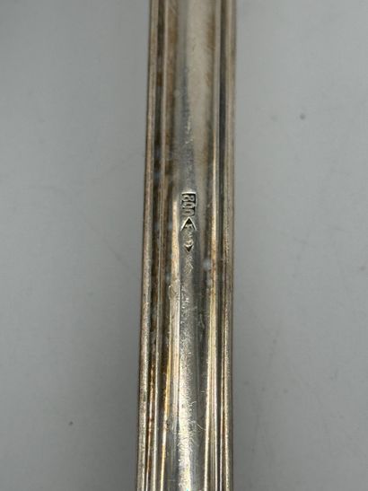 Set of 17 silver serving pieces.
Set comprising...