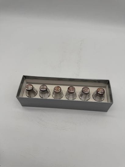 Christofle / Cardeilhac Box of six crystal...
