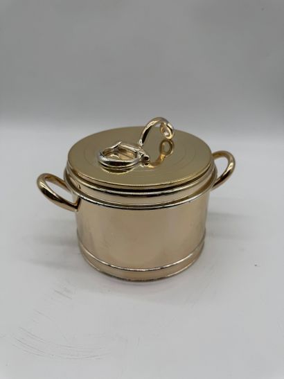 GUCCI Ice bucket with brass and silver-plated...