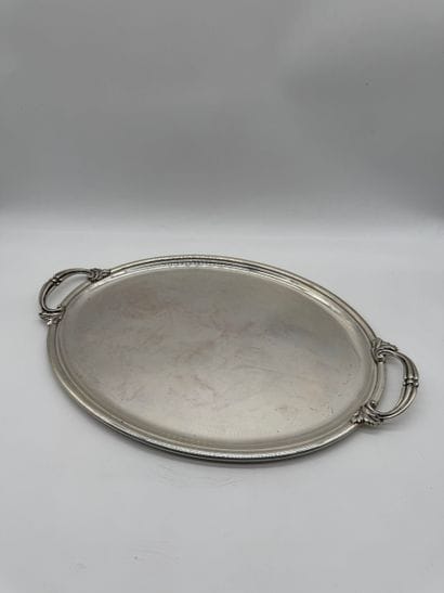 Large silver 800 serving tray with handles...