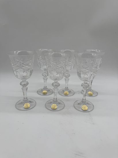 Set of six Bohemian cut crystal wine glasses
Set...