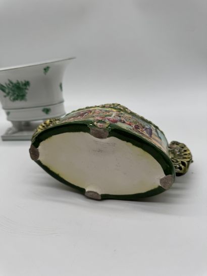 Set of two decorative ceramic and porcelain...