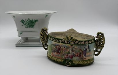 Set of two decorative ceramic and porcelain...