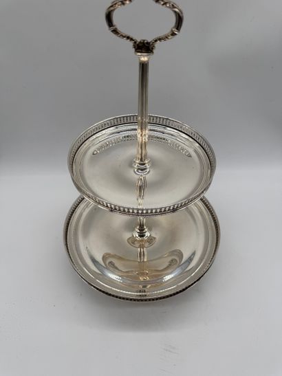 800 silver two-tier dumb waiter, circa 1950-1970
Solid...