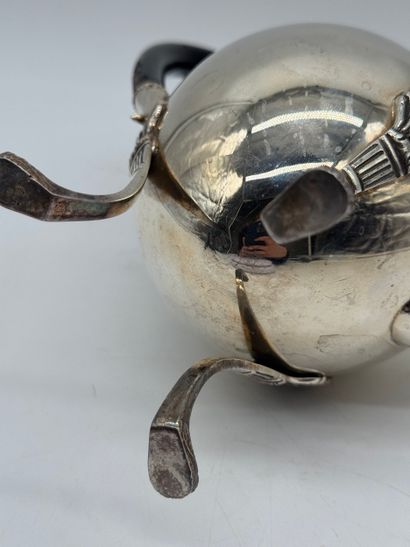 Empire-style 800 silver tripod coffee pot,...
