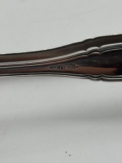 800 silver sugar tongs with claw decoration,...