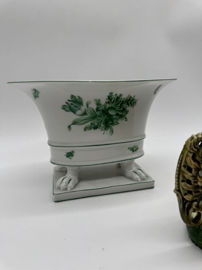 Set of two decorative ceramic and porcelain...
