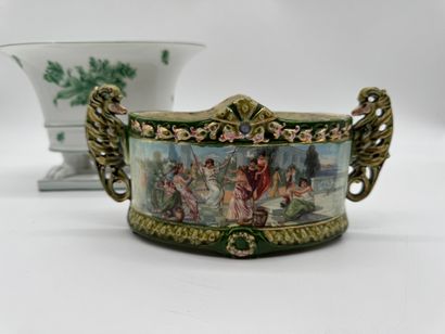 Set of two decorative ceramic and porcelain...