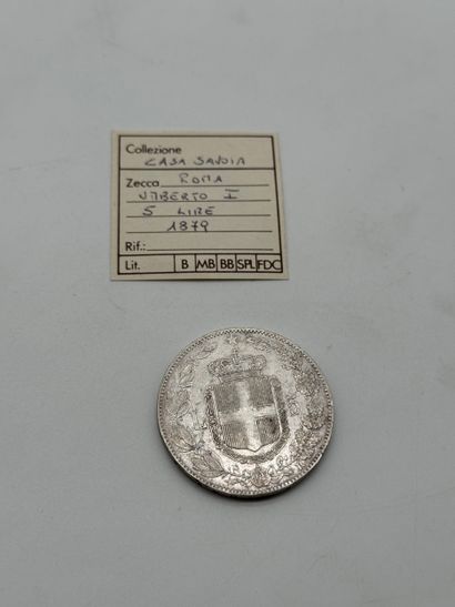 Italy Umberto I 5 Lire 1879
Italian silver...