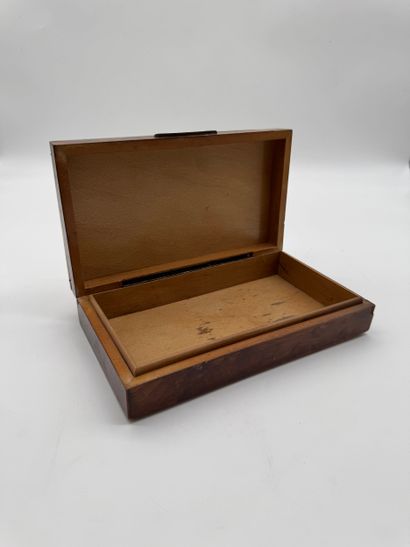Rectangular cigar or cigar box in stained...
