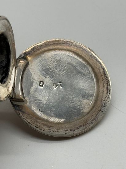 Silver and crystal composite desk set, England...
