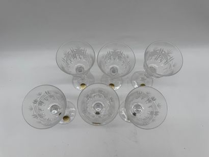 Set of six Bohemian cut crystal wine glasses
Set...