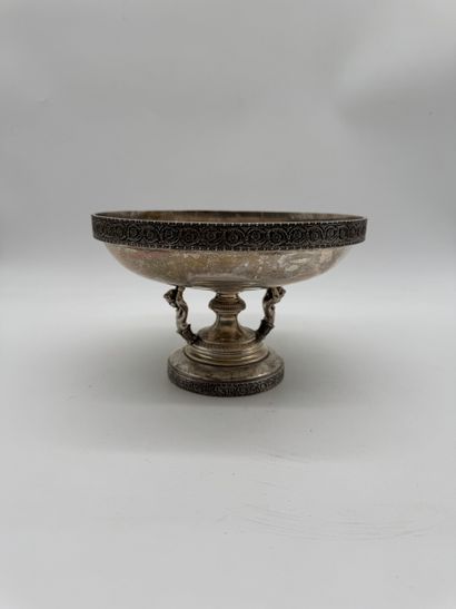 925 silver pedestal bowl decorated with winged...
