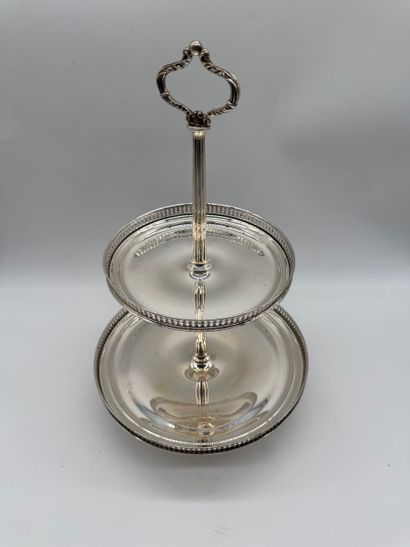 800 silver two-tier dumb waiter, circa 1950-1970
Solid...