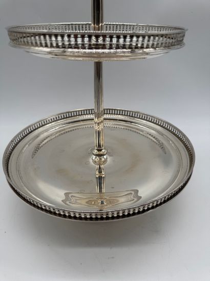 800 silver two-tier dumb waiter, circa 1950-1970
Solid...