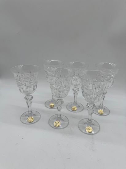 Set of six Bohemian cut crystal wine glasses
Set...
