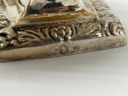 Pair of Empire-style silver 800 salerons...