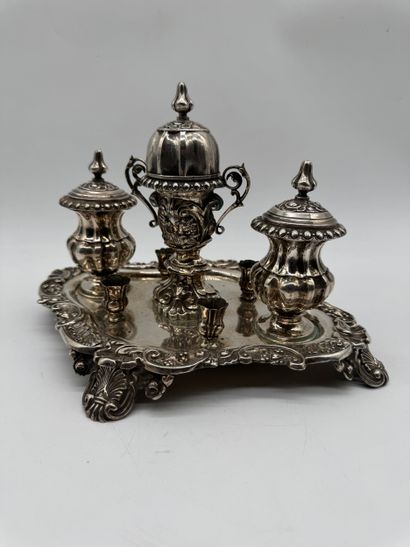 Rococo Revival desk writing set with integrated...