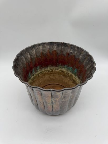 Hammered copper planter Rame lavorato a mano...