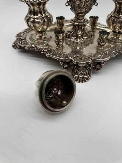 Rococo Revival desk writing set with integrated...