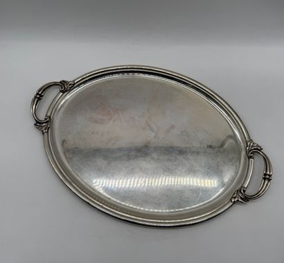 Large silver 800 serving tray with handles...