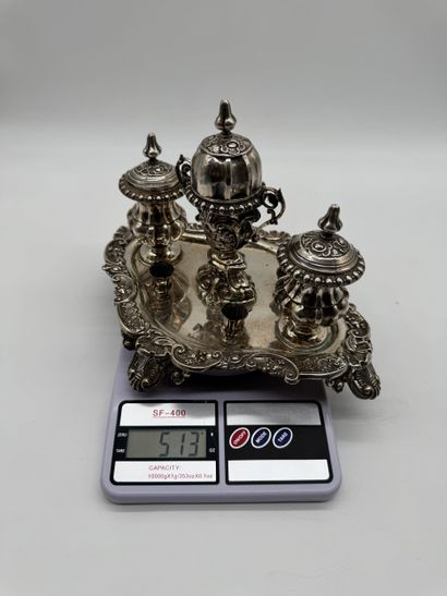 Rococo Revival desk writing set with integrated...