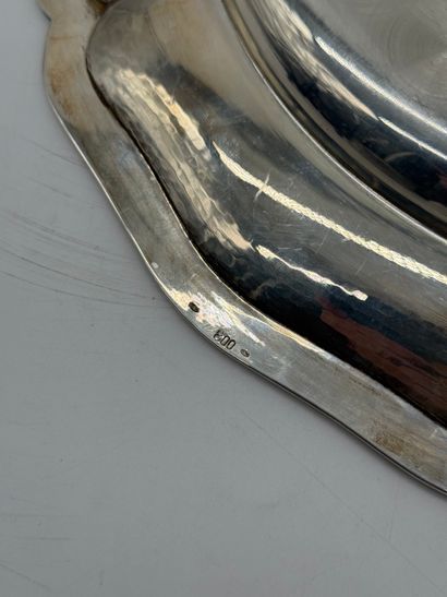 Louis XV style 800 silver circular serving...