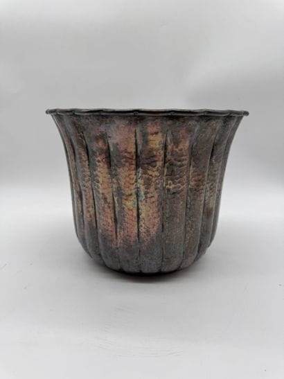 Hammered copper planter Rame lavorato a mano...