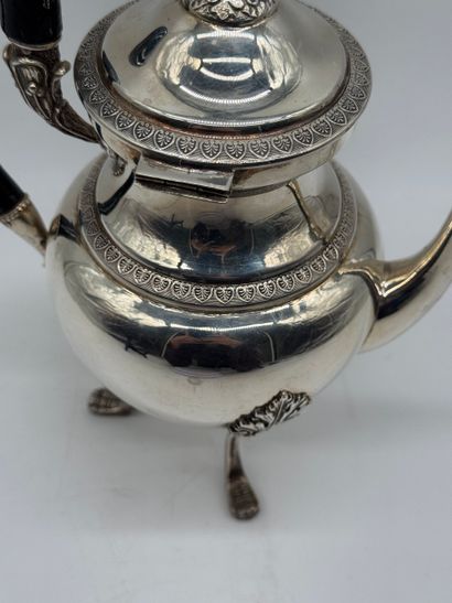 Empire-style 800 silver tripod coffee pot,...
