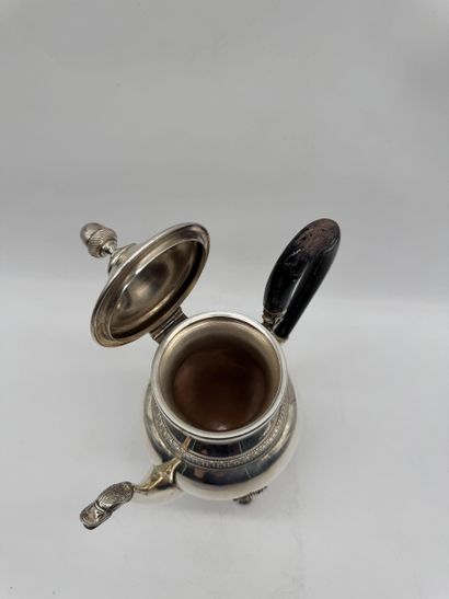 Empire-style 800 silver tripod coffee pot,...