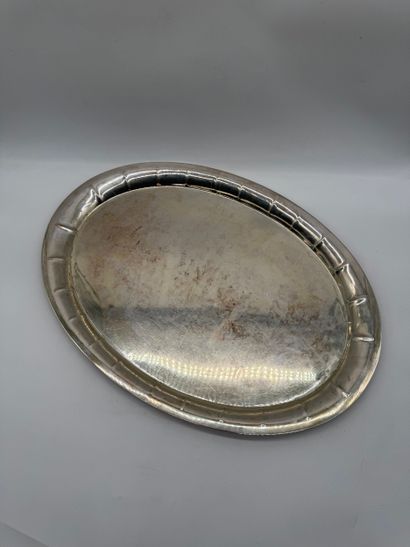 Large 800 silver oval serving tray Italy,...