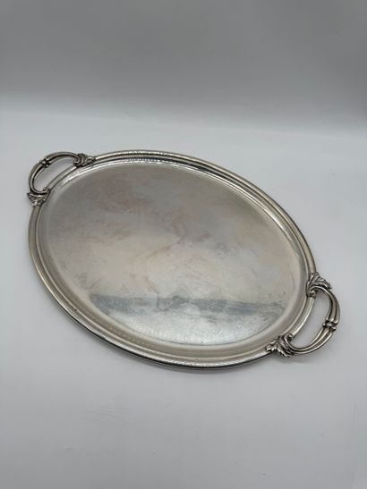 Large silver 800 serving tray with handles...