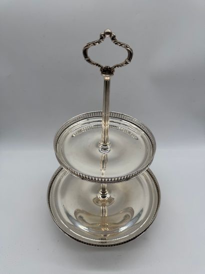 800 silver two-tier dumb waiter, circa 1950-1970
Solid...