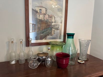 Set of 10 glass and silver-plated metal pieces
Set...