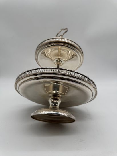 800 silver two-tier dumb waiter, circa 1950-1970
Solid...