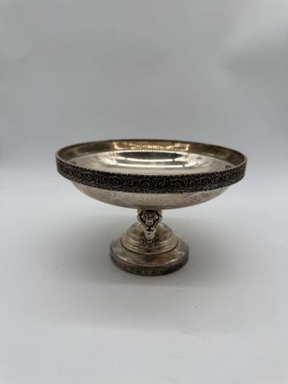 925 silver pedestal bowl decorated with winged...