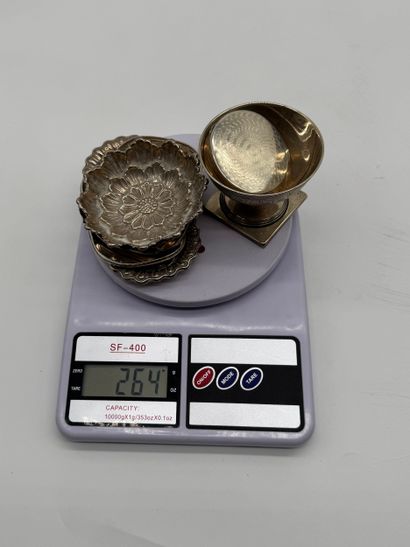 Collection of small silver objects and dishes,...