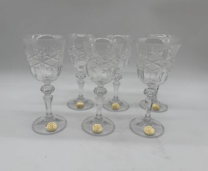 Set of six Bohemian cut crystal wine glasses
Set...