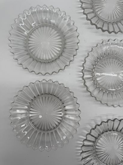 Val Saint Lambert Suite of seven crystal...
