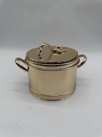 GUCCI Ice bucket with brass and silver-plated...